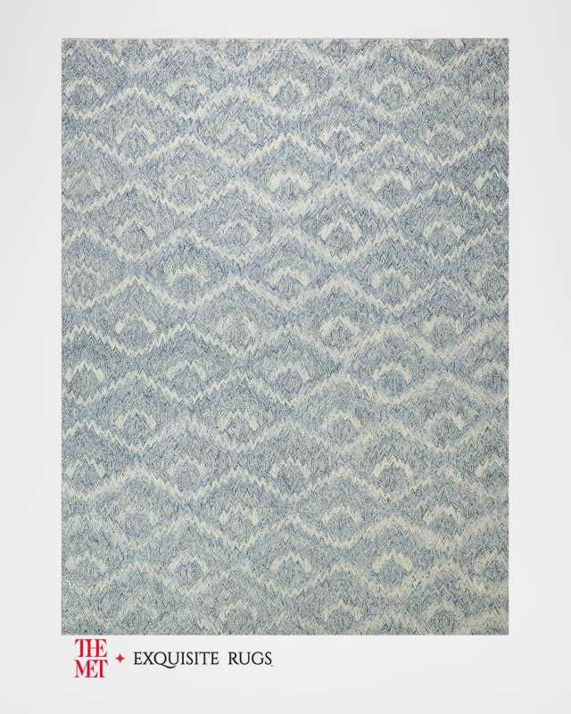 Bargello Hand-Tufted Light Blue Rug, 8' x 10'